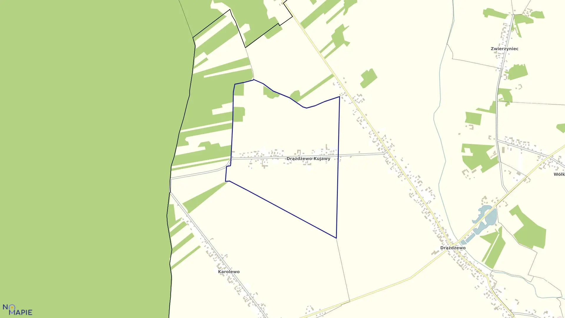 Mapa obrębu DRĄŻDŻEWO-KUJAWY w gminie Krasnosielc