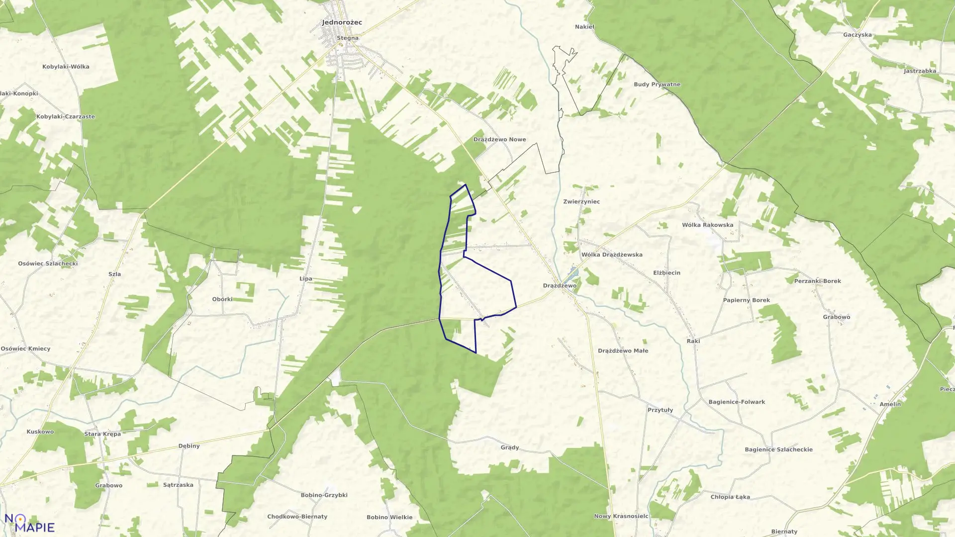 Mapa obrębu KAROLEWO w gminie Krasnosielc